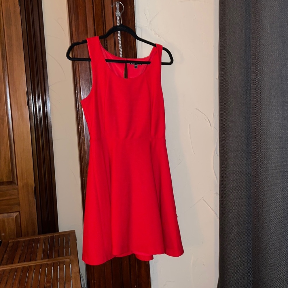Express red drop waist dress